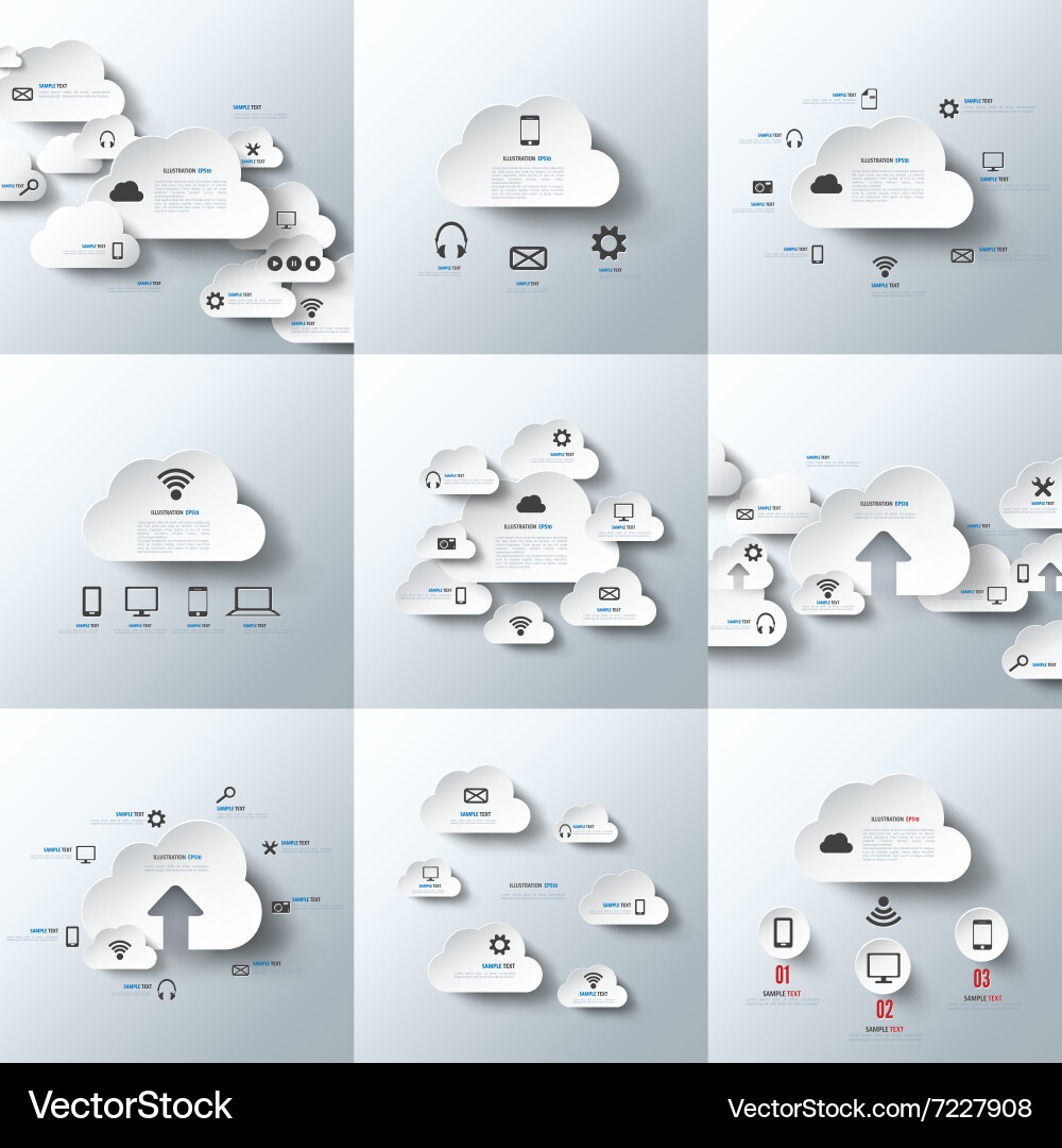 Cloud Computing Technology Icons Vector Image