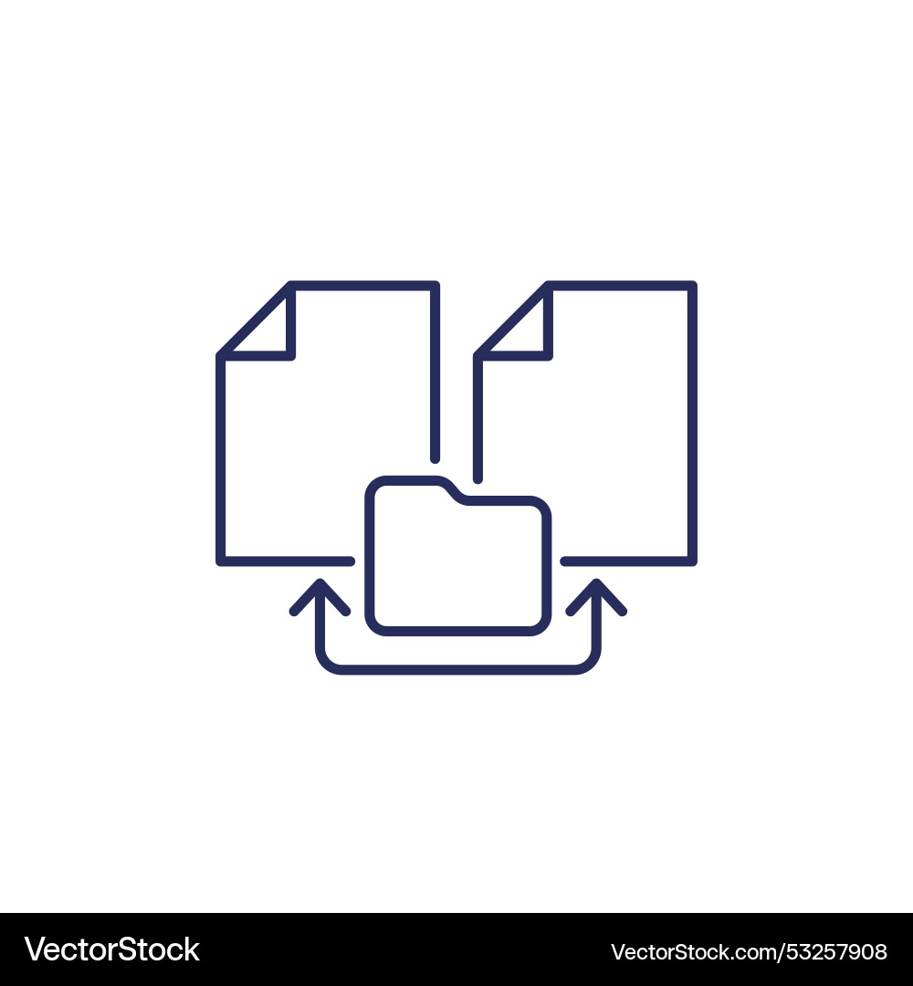 Documents and file folder line icon vector image