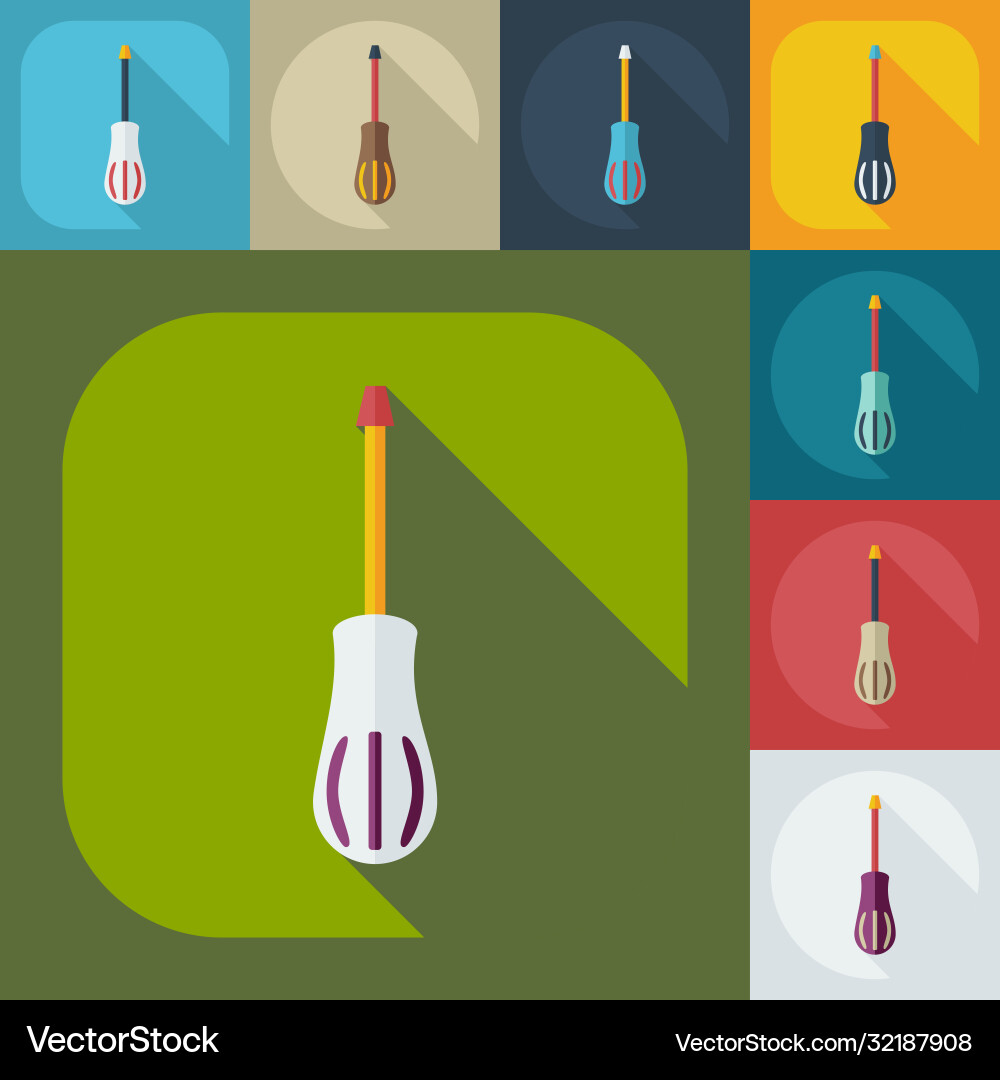 Flat concept set modern design with shadow Flat concept set modern design with shadow Vector Image