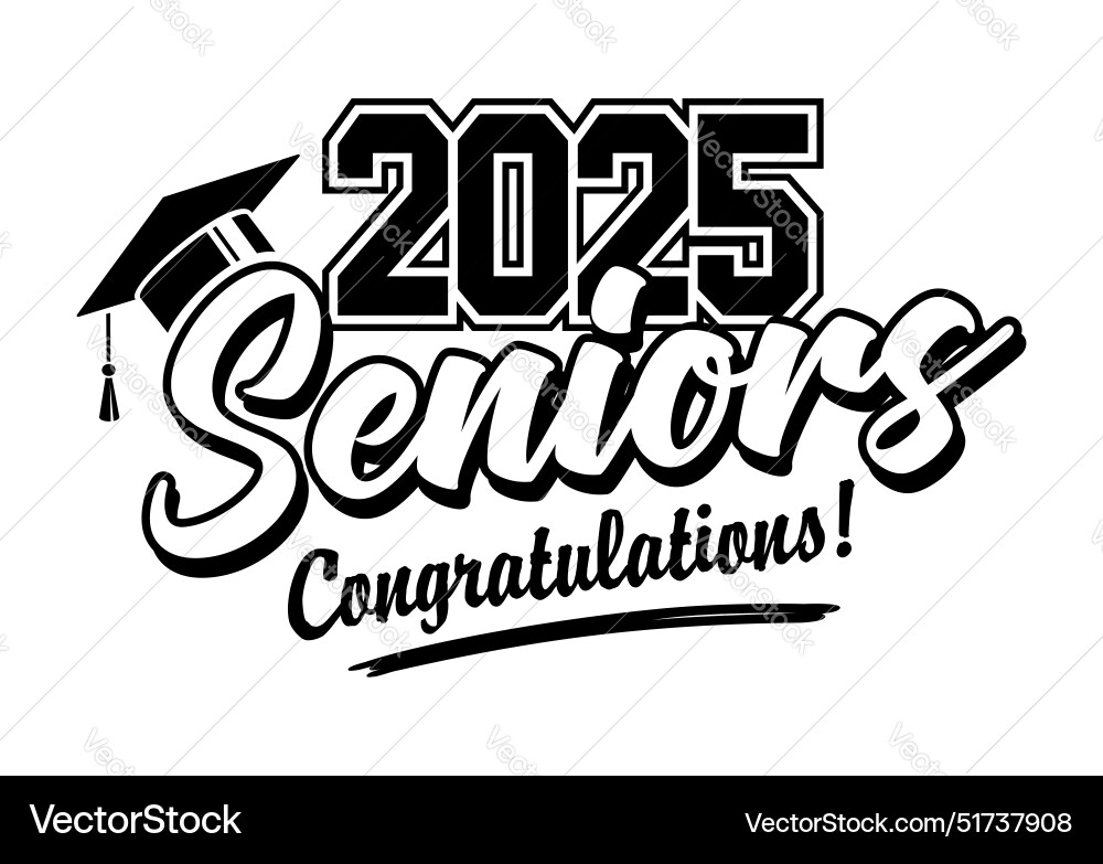 Graduate Class - Class of 2025 Vector Image