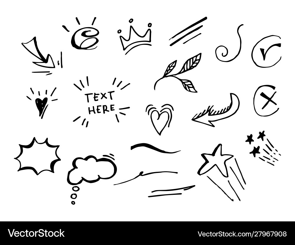 Hand drawn collection design element Hand drawn collection design element vector image