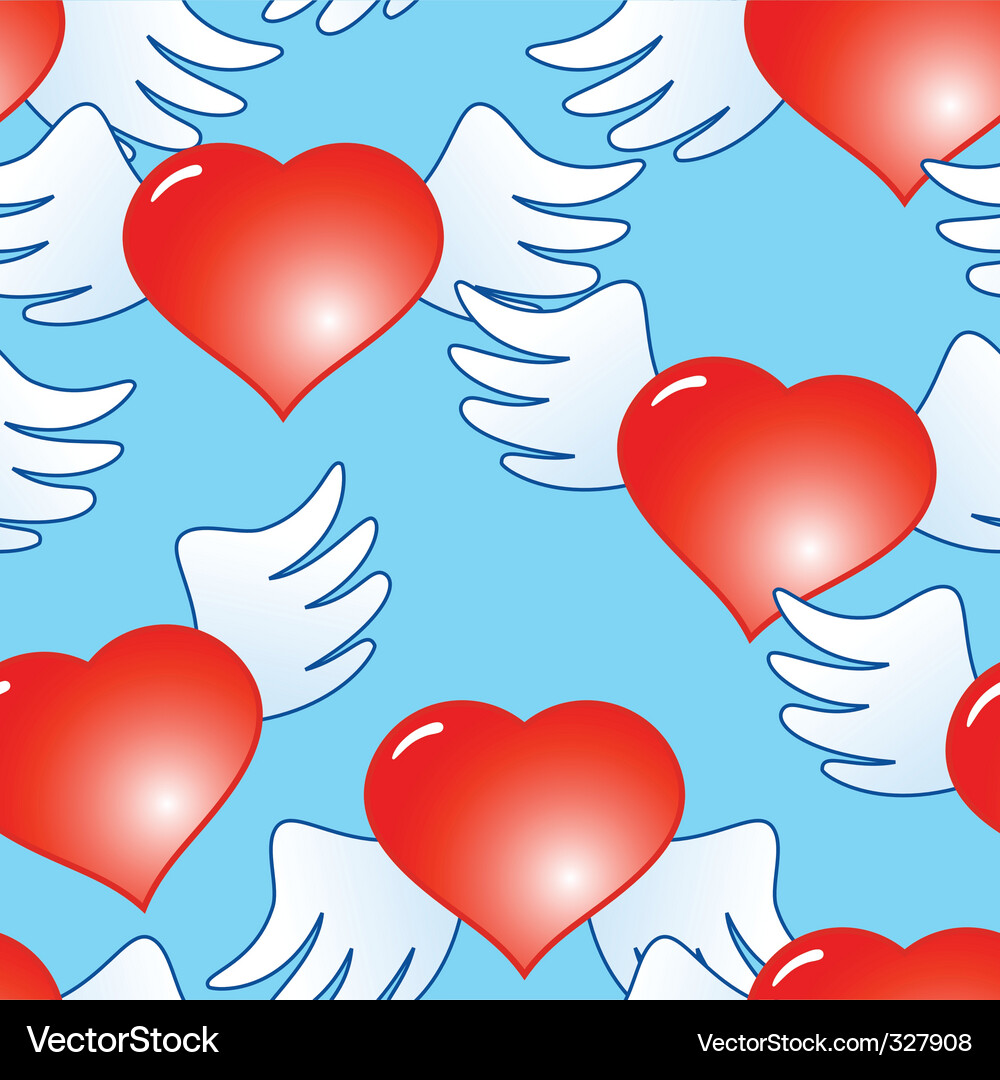 Heart Wings Pattern Vector Image
