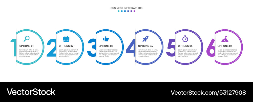 Horizontal progress bar featuring 6 arrow-shaped Horizontal progress bar featuring 6 arrow-shaped Vector Image
