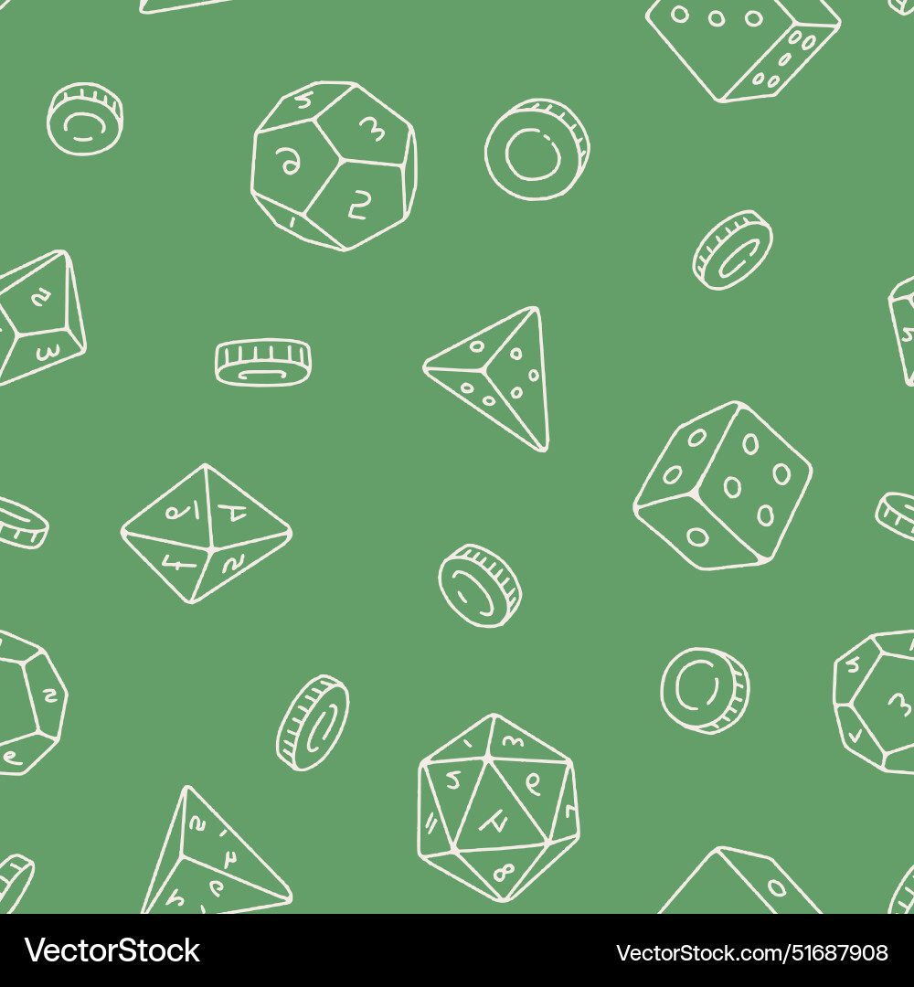 Outline Würfel Münze Spiel nahtlose Muster für Druck Outline Würfel Münze Spiel nahtlose Muster für Druck vektorbild