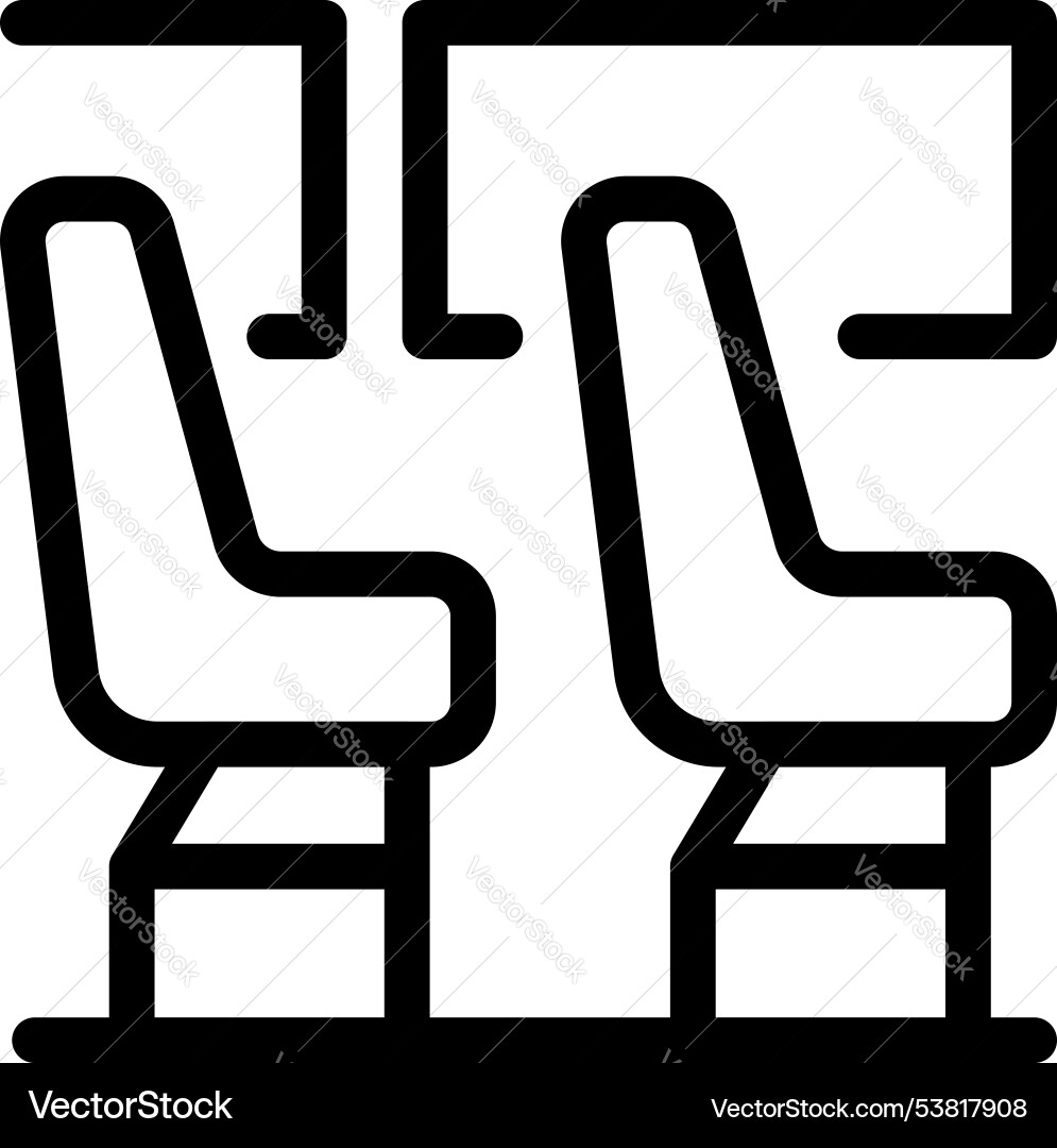 Passengers sitting on empty bus seats icon outline Vector Image