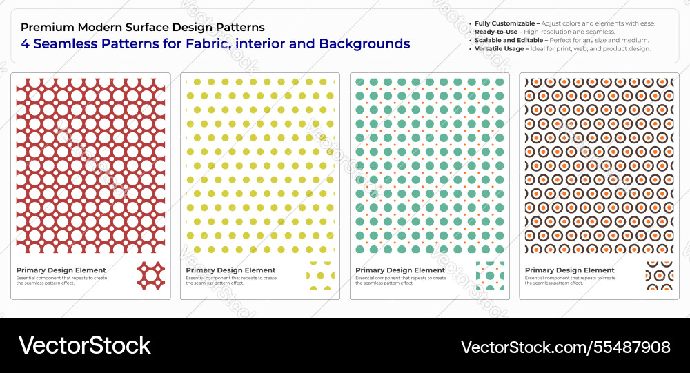 Sophisticated minimalist tile patterns for print Vector Image