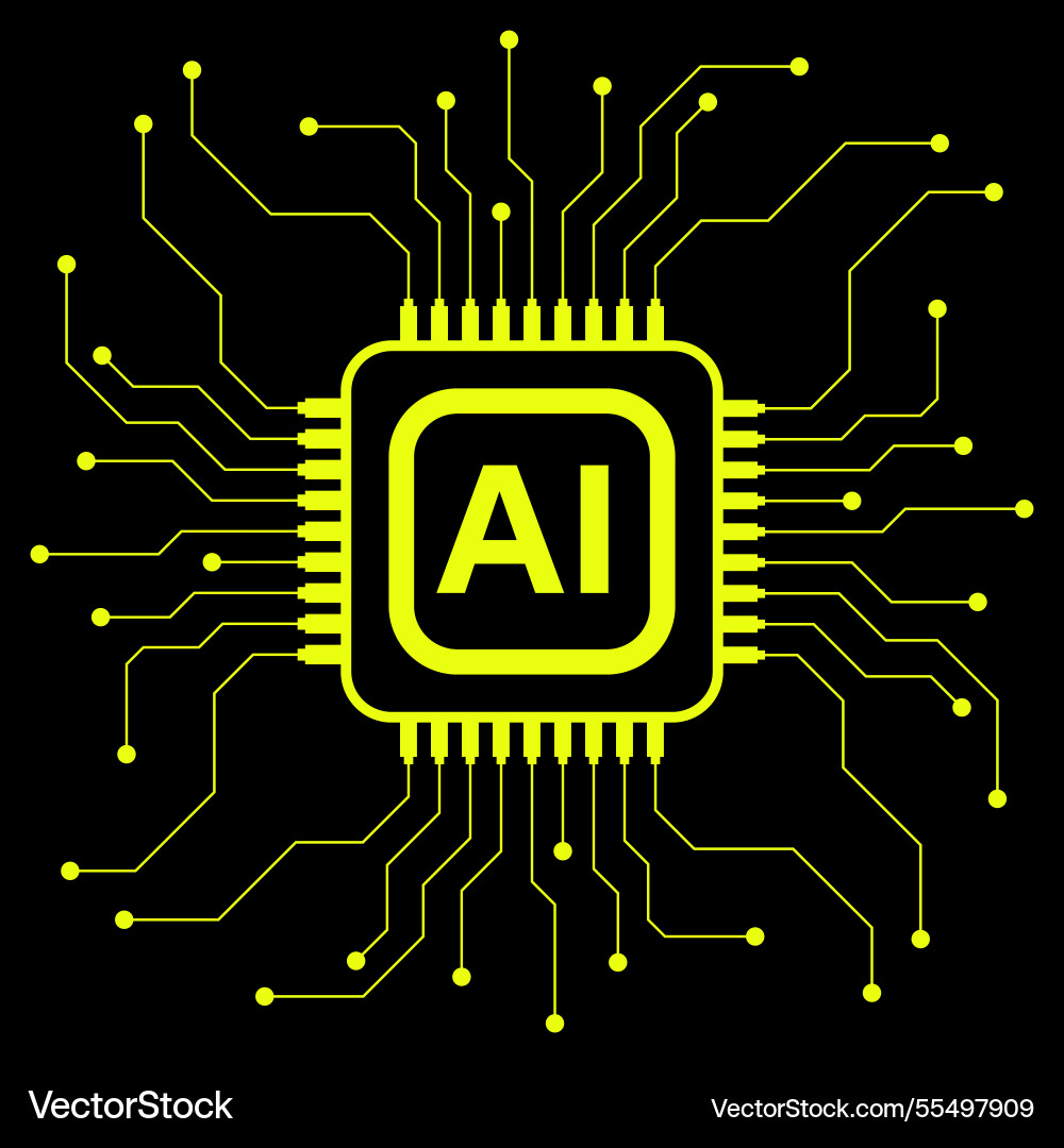 Artificial intelligence with circuit board smart Artificial intelligence with circuit board smart vector image