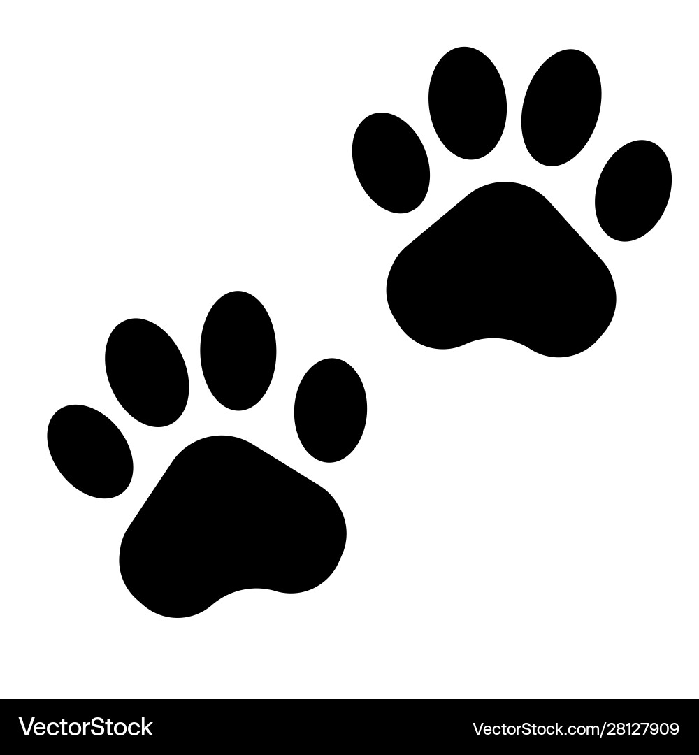 Black Paw Print Icon Vector Image