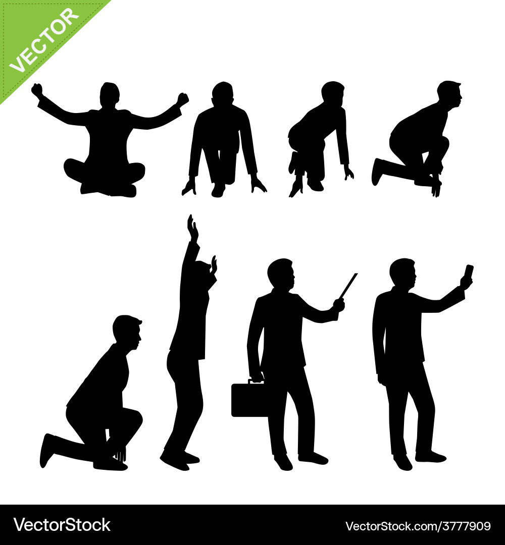 Business man silhouettes vector image