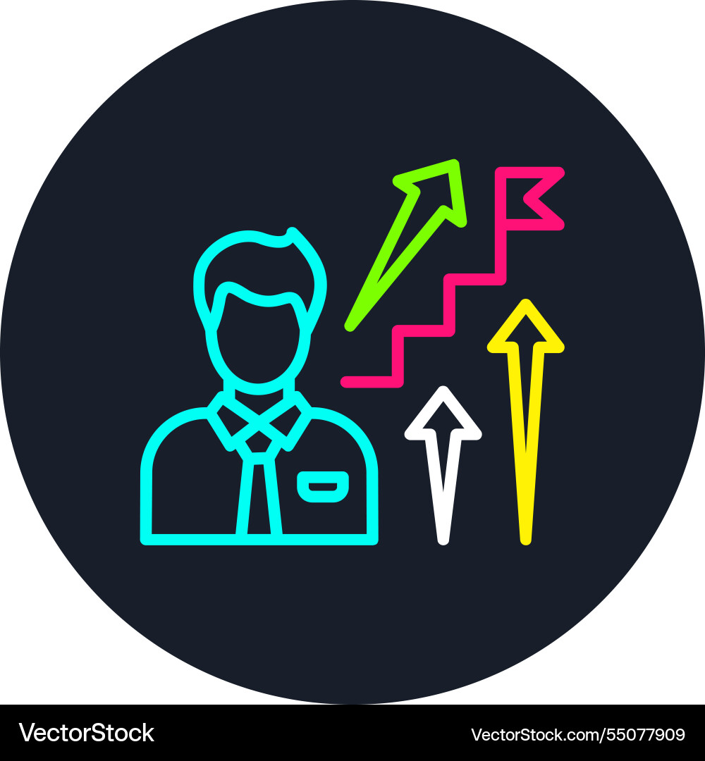 Career path line multi color icon Vector Image