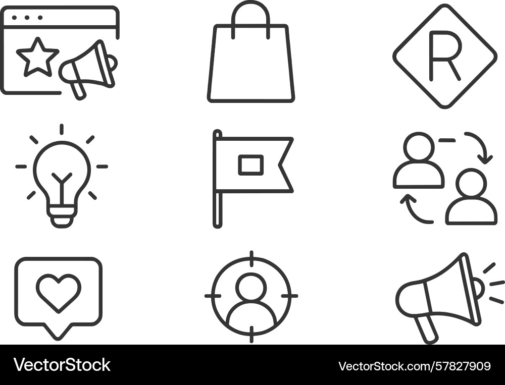 Collection of minimalist web icons representing Collection of minimalist web icons representing vector image