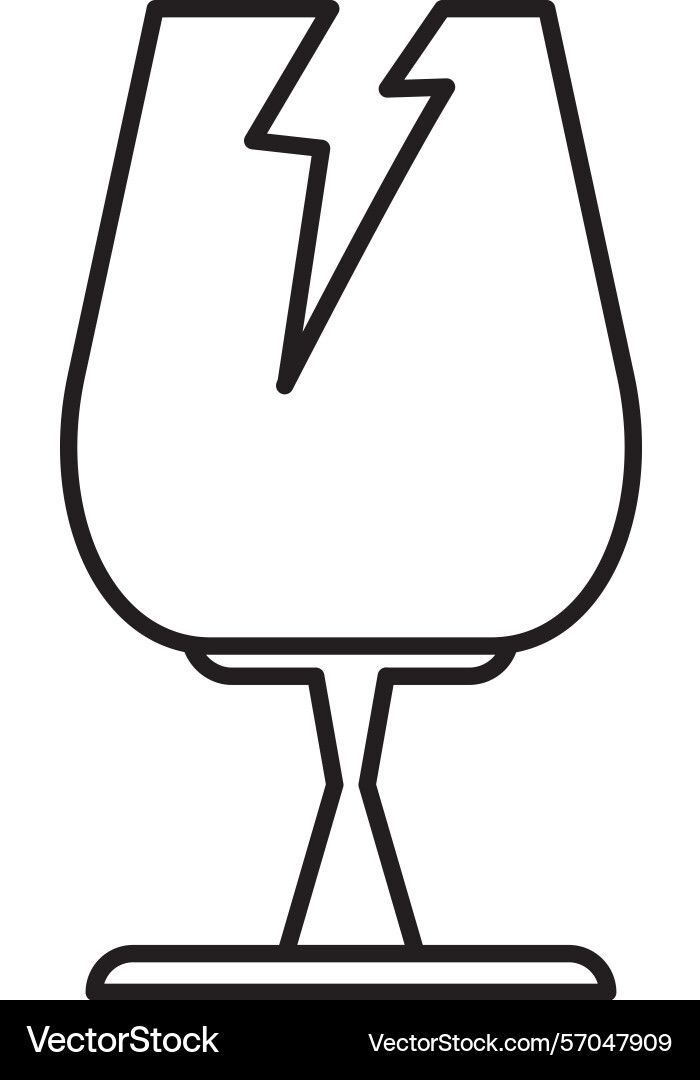Fragile line icon design vector image