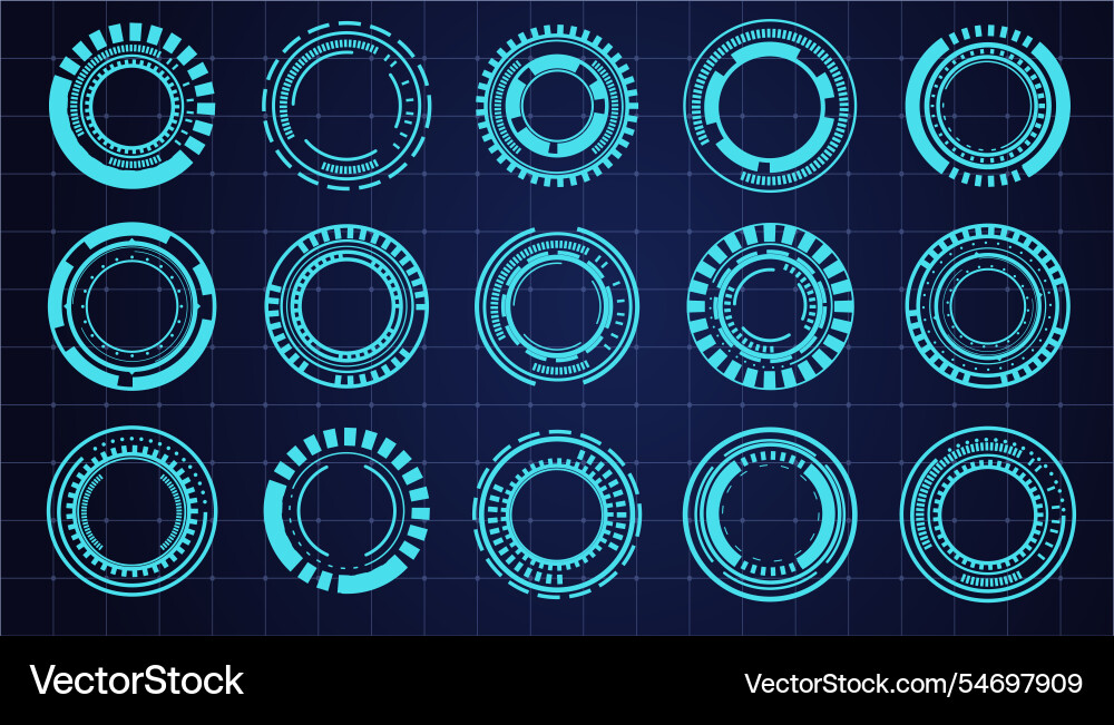 Hud aim pointer optical target futuristic focus Hud aim pointer optical target futuristic focus vector image