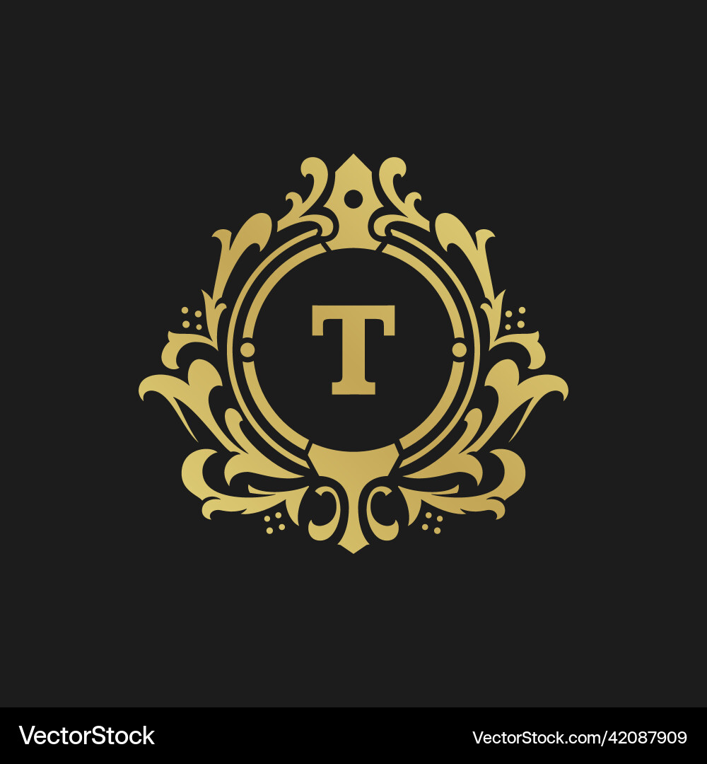 Luxury monogram logo template object Vector Image