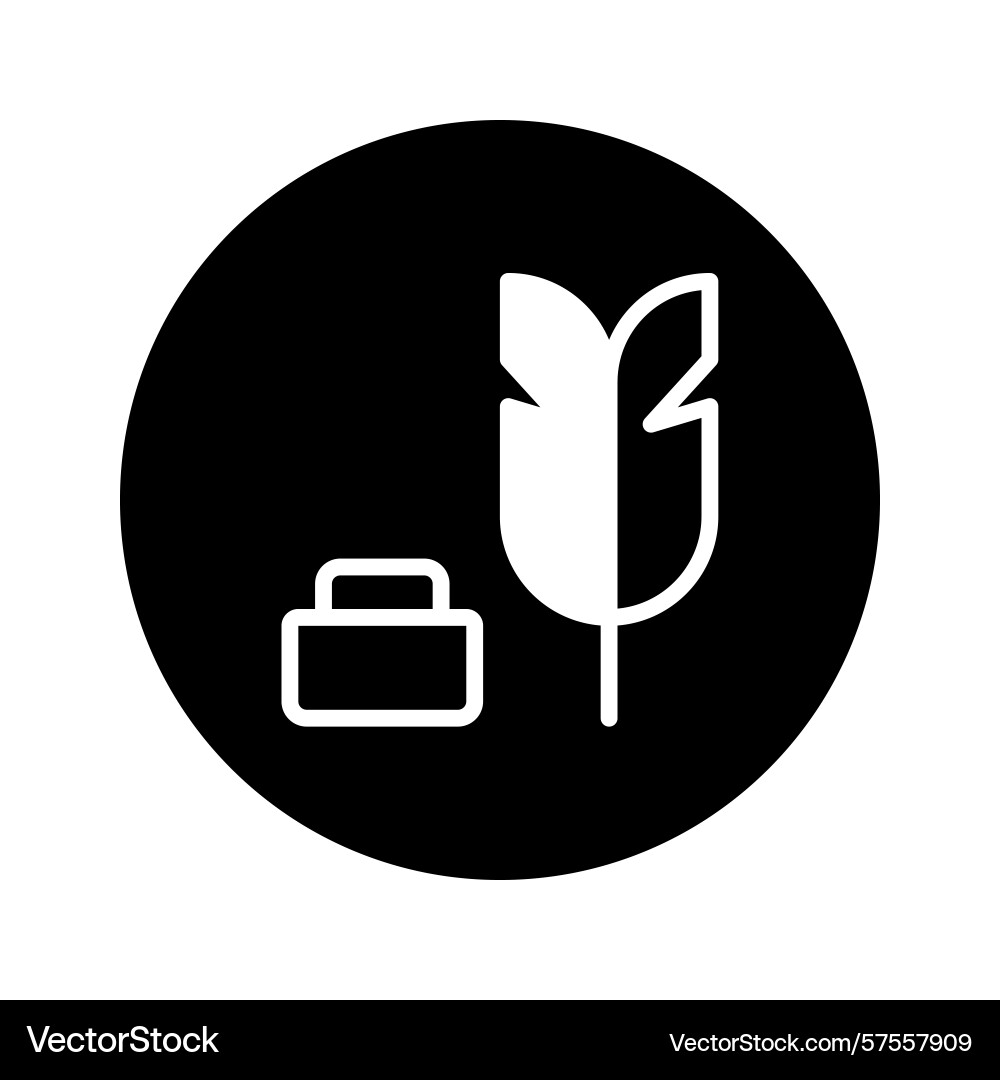 Minimalist feather and bag icon design creating Vector Image