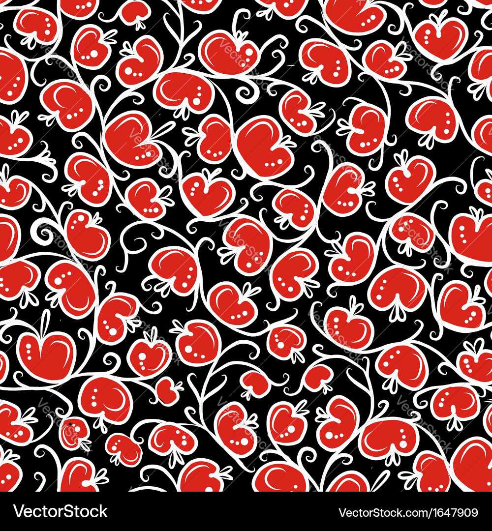 Seamless pattern with red apples for your design Vector Image