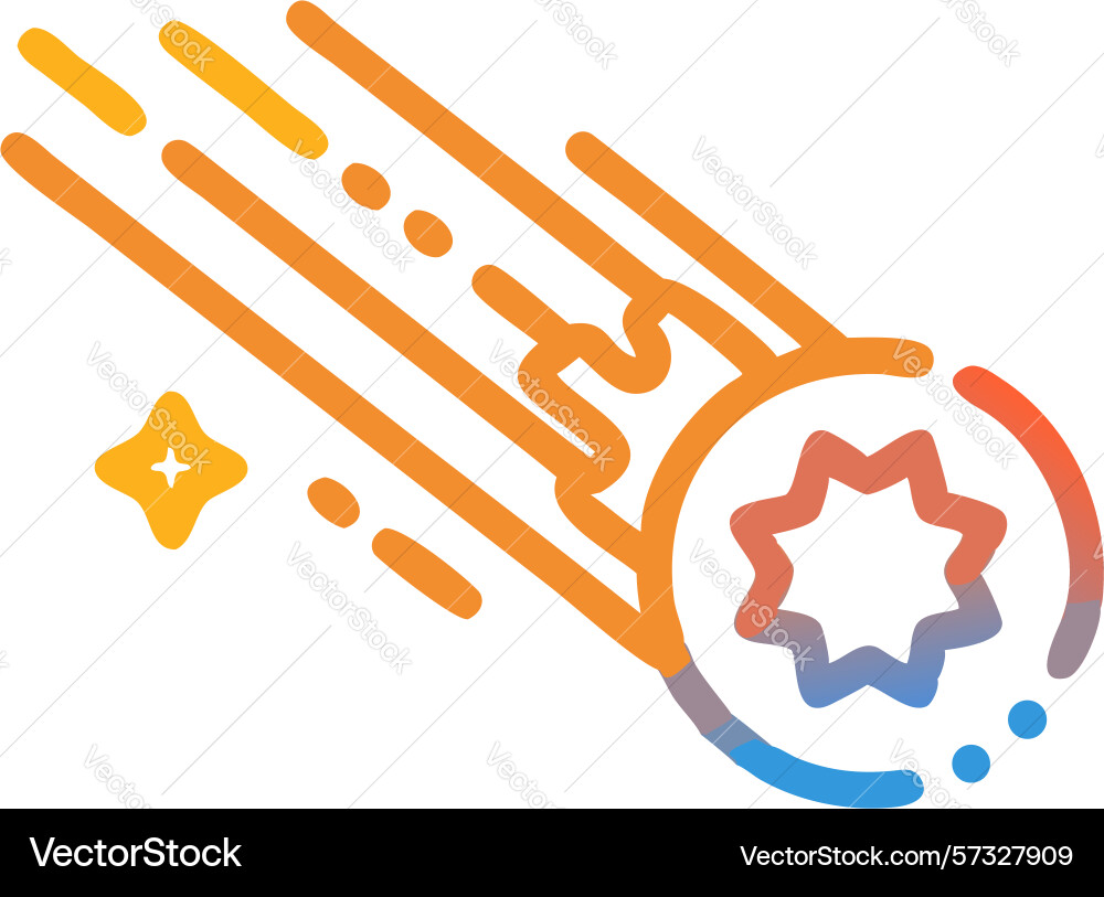 Stylized comet with starburst target design vector image