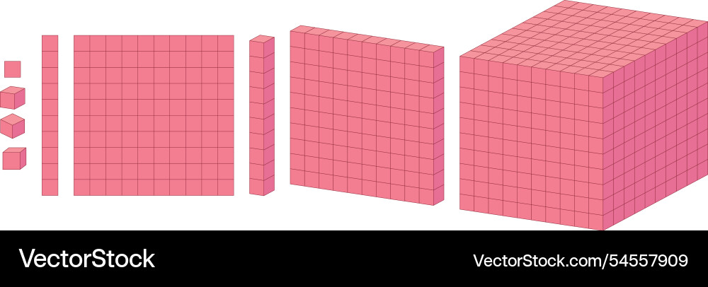 Various sized mathematical blocks and cubes Various sized mathematical blocks and cubes vector image