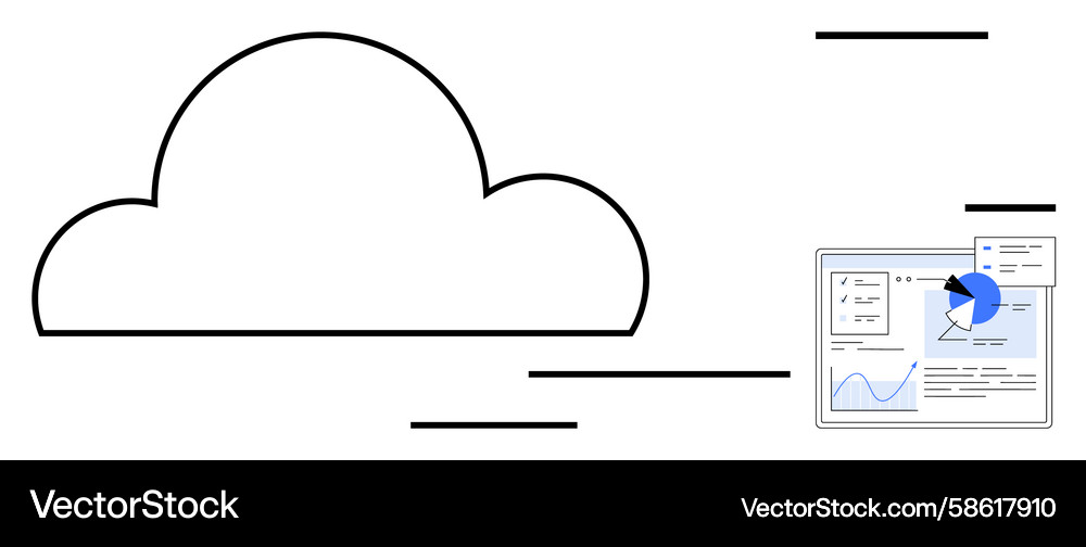Cloud computing with data analytics dashboard Cloud computing with data analytics dashboard Vector Image