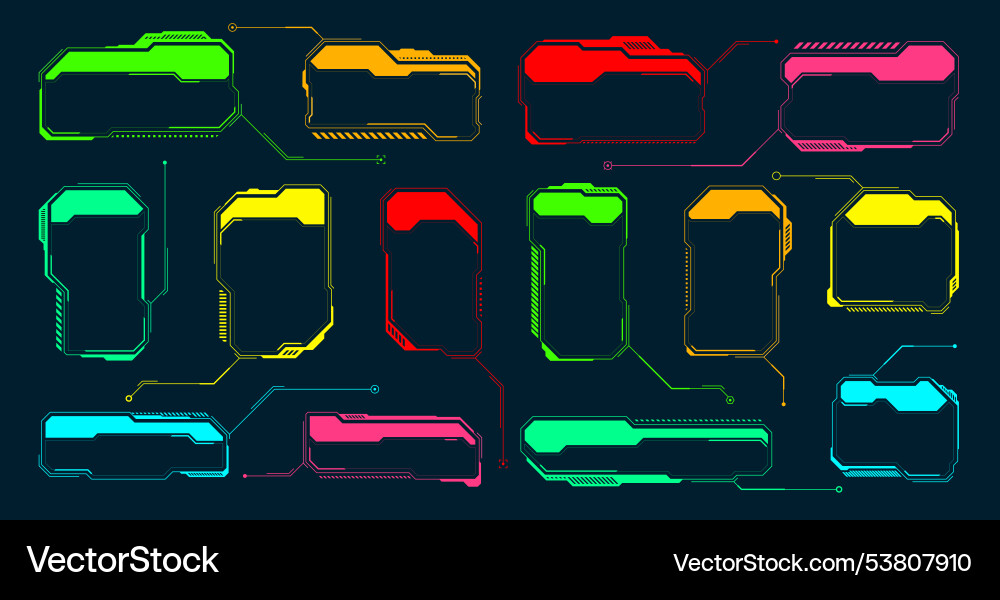 Futuristic hud or ui elements sci-fi user Futuristic hud or ui elements sci-fi user vector image