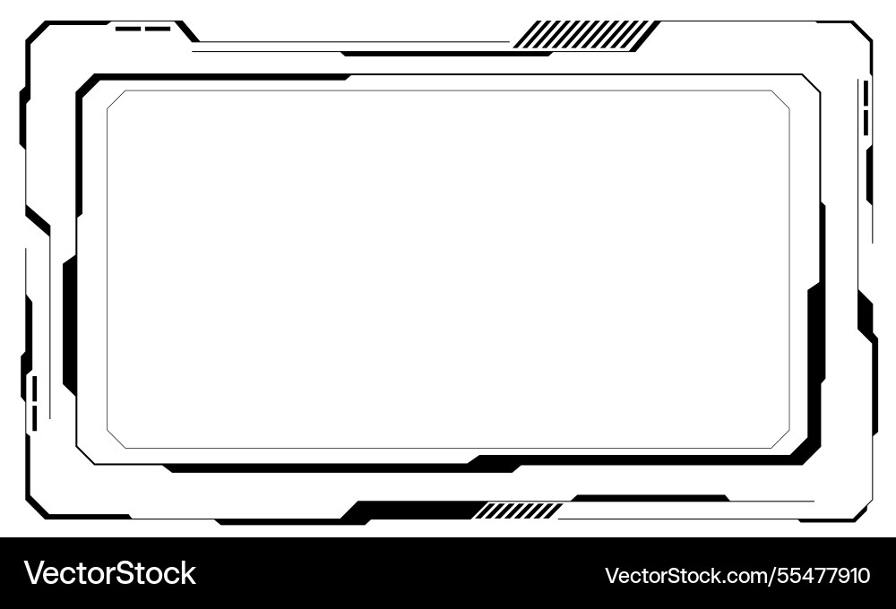 Hud frames black user interface elements design Hud frames black user interface elements design vector image