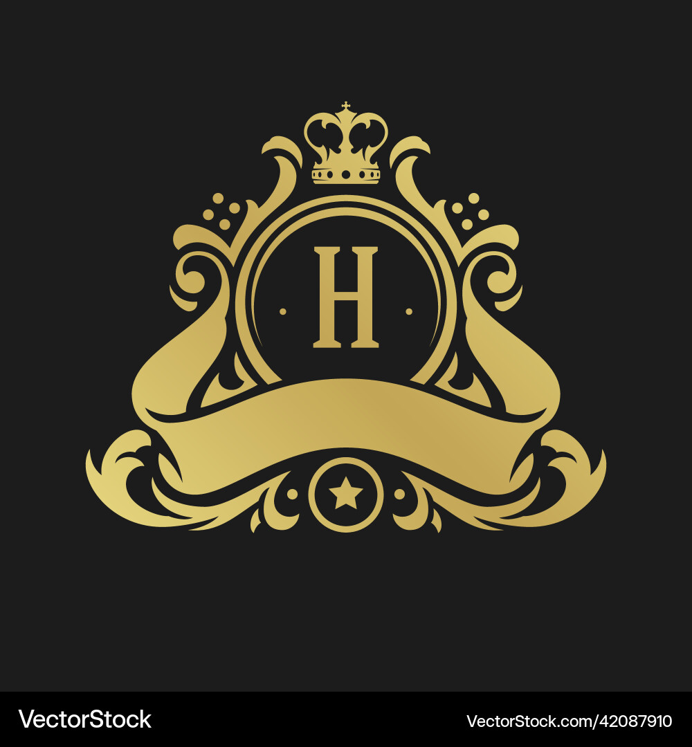 Luxury monogram logo template object Vector Image