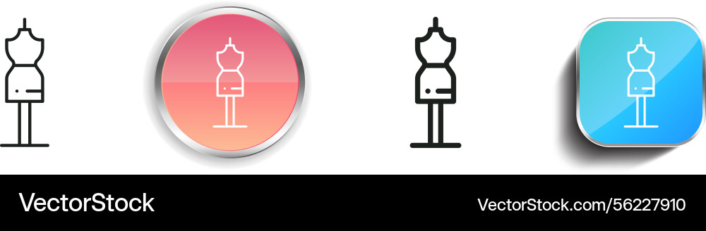 Mannequin-Symbol dünn linear regelmäßig und Taste Mannequin-Symbol dünn linear regelmäßig und Taste vektorbild