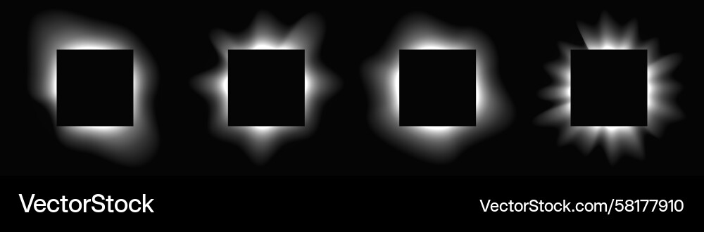 Neon Light Square Frames Vector Image