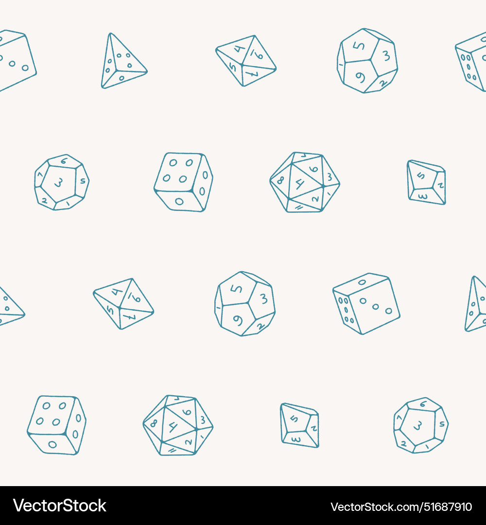Outline collection of dice seamless pattern Outline collection of dice seamless pattern vector image
