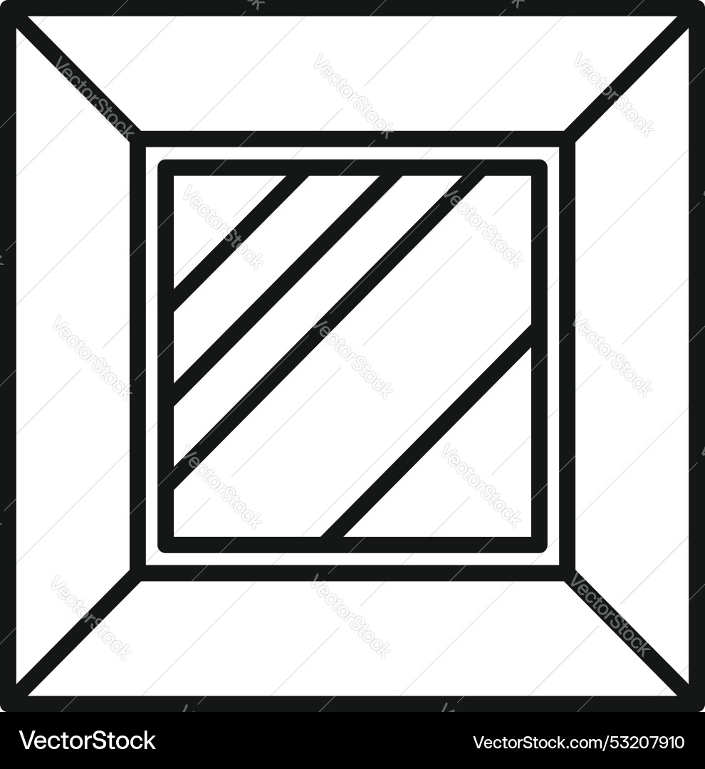 Simple line drawing of a square window frame Vector Image
