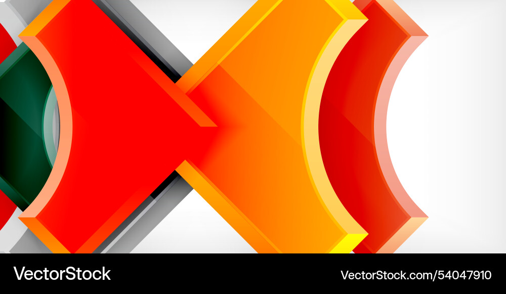 Square arrow shapes with round elements Vector Image