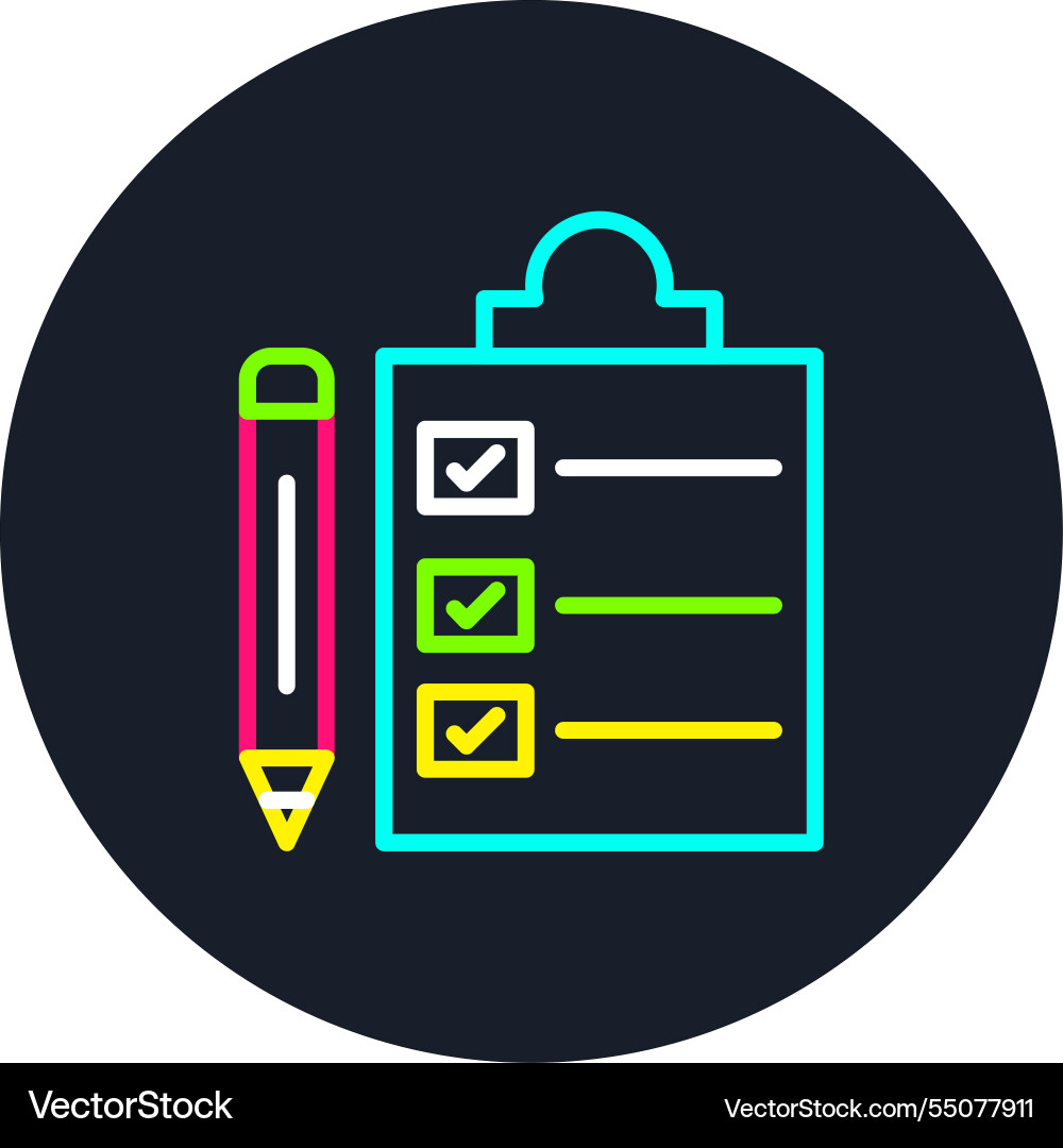 Check list line multi color icon vector image