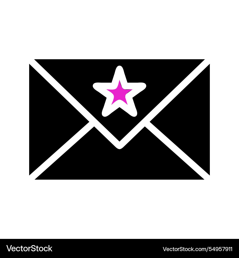 Important email special message starred icon Vector Image