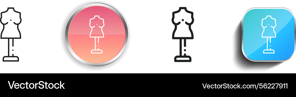 Mannequin-Symbol dünn linear regelmäßig und Taste Mannequin-Symbol dünn linear regelmäßig und Taste vektorbild