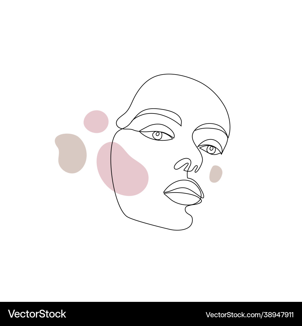 Minimalist style portrait line continuous Minimalist style portrait line continuous vector image