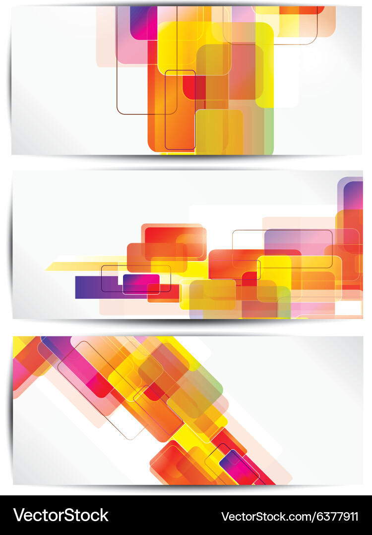 Set of abstract colorful web headers and cards vector image