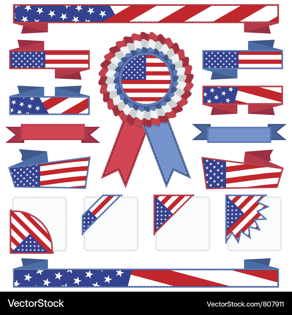 Stars and Stripes Ribbons Vector Image