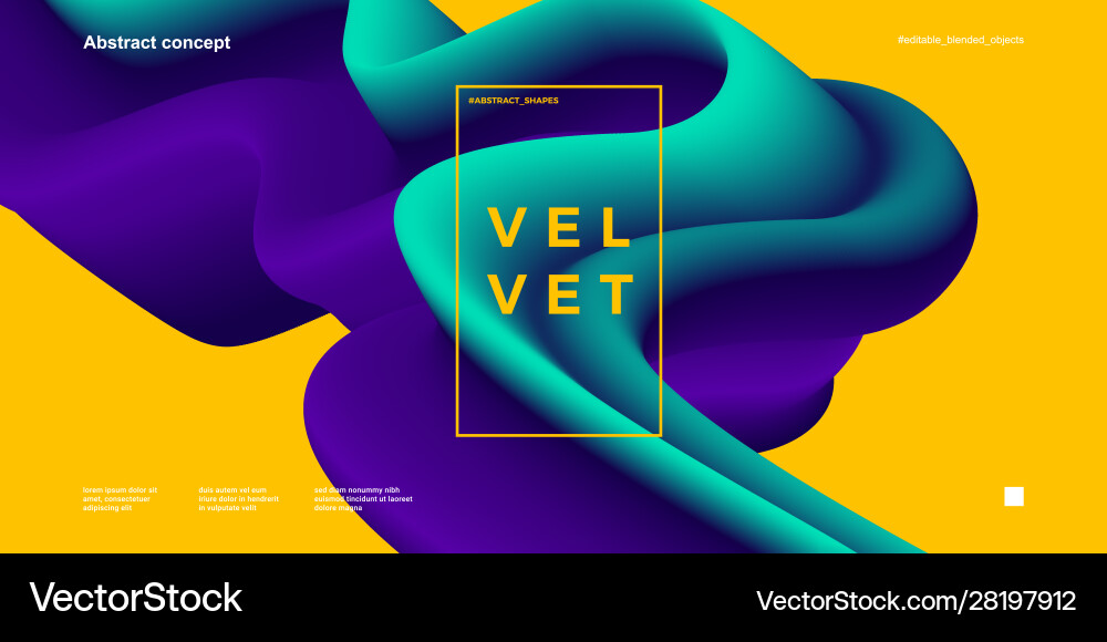 Abstract design template with 3d flow shapes Vector Image