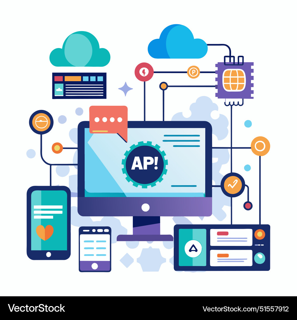 Api Anwendungs-Programmierschnittstelle zum Anschluss Api Anwendungs-Programmierschnittstelle zum Anschluss vektorbild