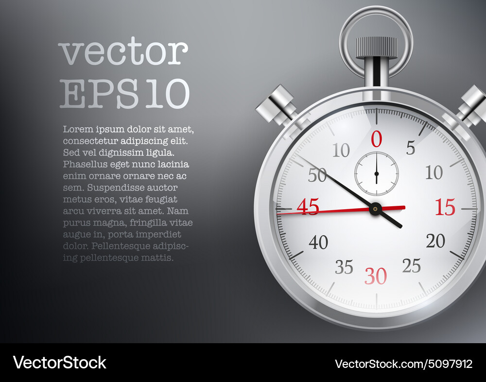 Background with analog stopwatch Vector Image