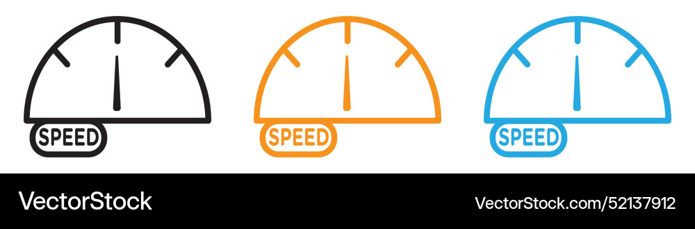 Car speedometer logo set collection for web app ui Vector Image