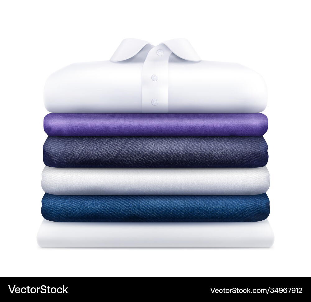 Clothes stack realistic image Vector Image