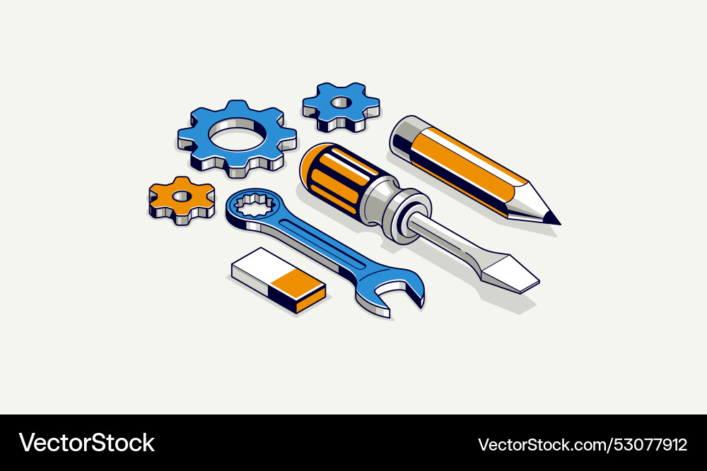 Engineering project in embodiment implementation Vector Image