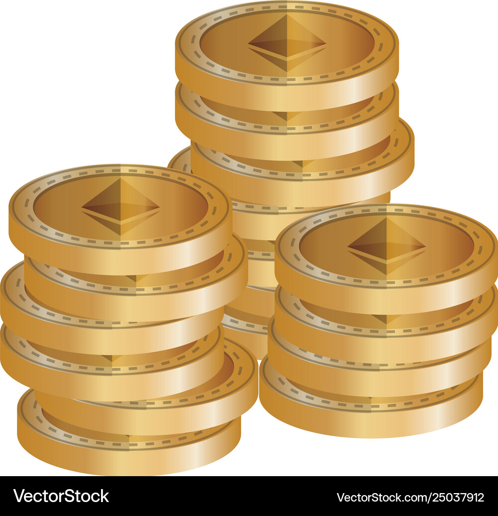 Ethereum Cryptocurrency Coins – Royalty-Free Vector | VectorStock