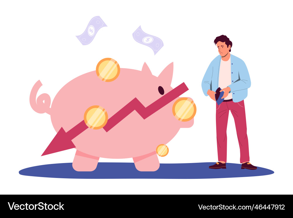 Financial crisis businessman fail in business Financial crisis businessman fail in business Vector Image