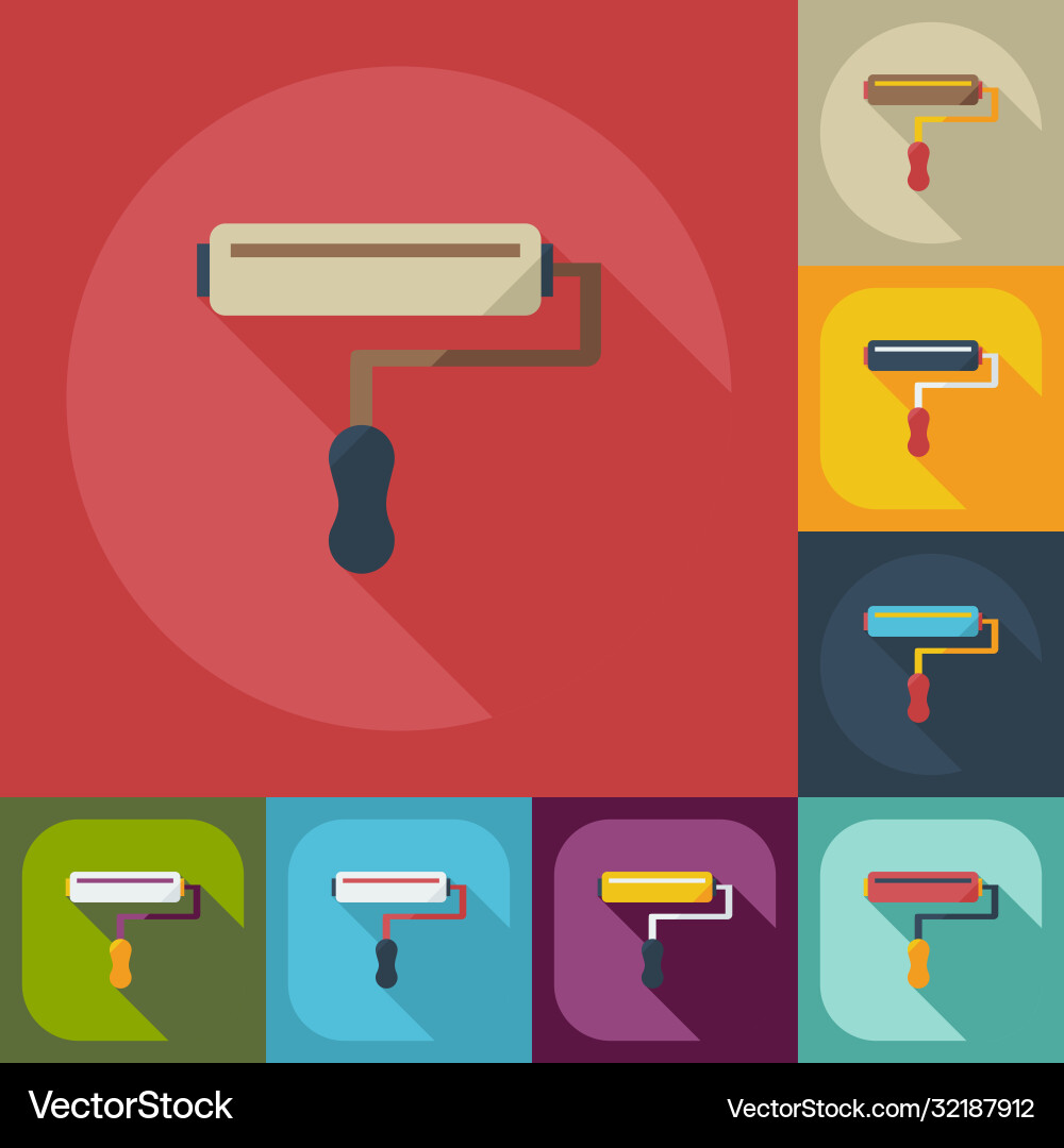 Flat concept set modern design with shadow Flat concept set modern design with shadow Vector Image