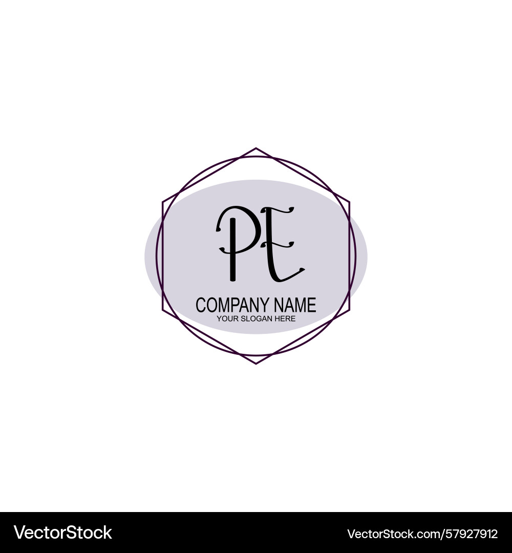 Handwriting logo concepts with initial pe Vector Image