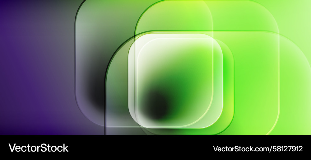 Overlapping Green Squares - Abstract Gradient Vector Image