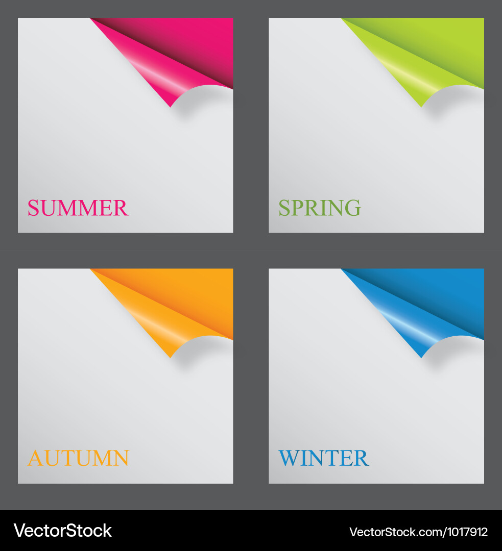 Paper Sheets with Corner Elements Vector Image