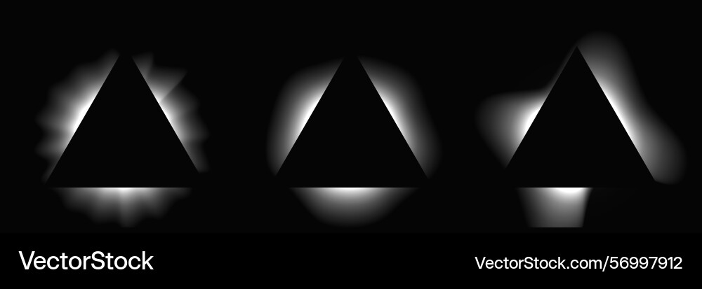 Set of triangle illuminate light frames Set of triangle illuminate light frames Vector Image